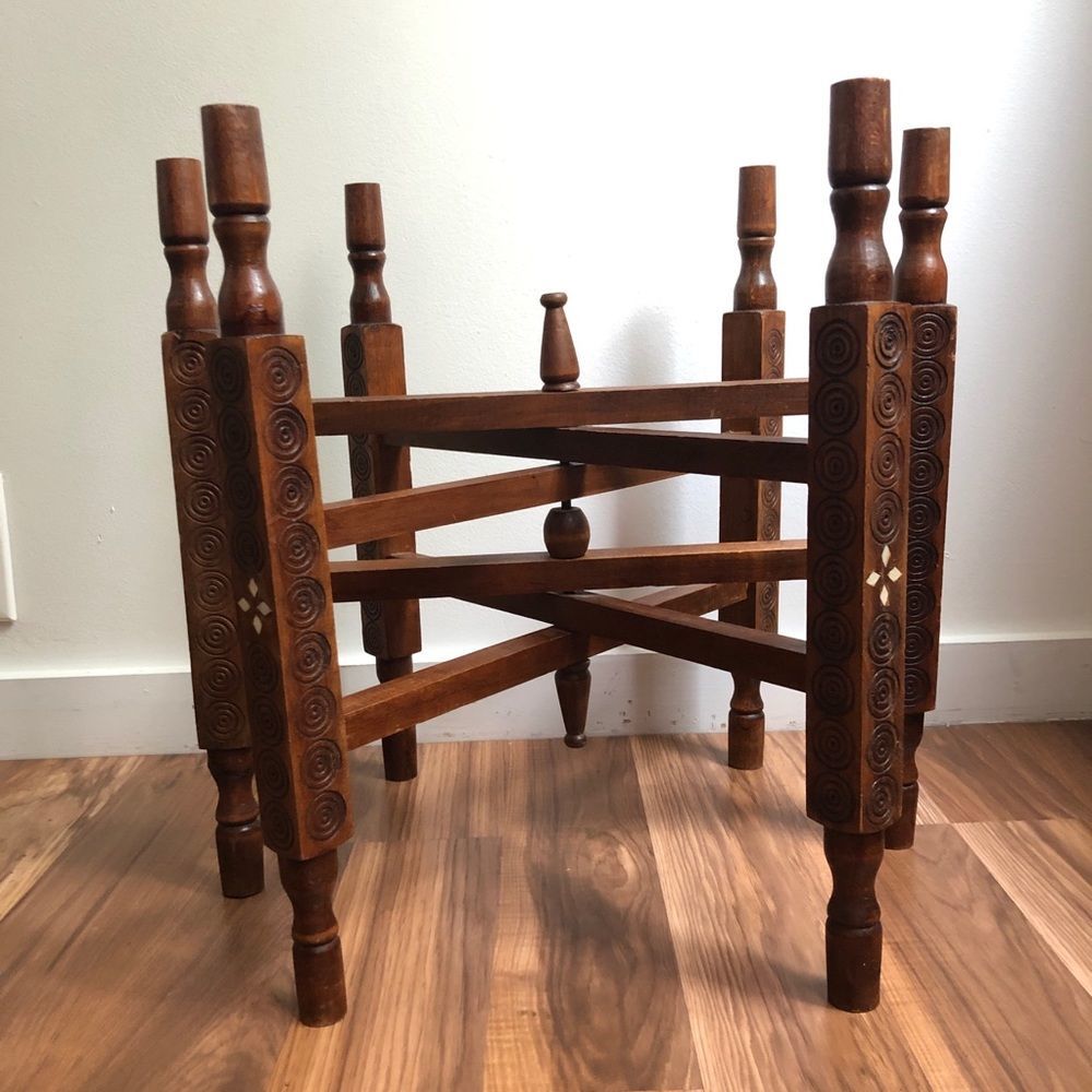 Vintage | Middle Eastern Tray / Table & Folding Base - Picture 2 of 16
